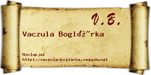 Vaczula Boglárka névjegykártya